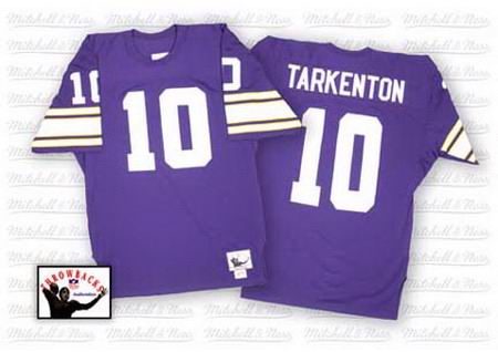 Minnesota Vikings #10 Fran Tarkenton Authentic MitchellandNess Purple Jerseys