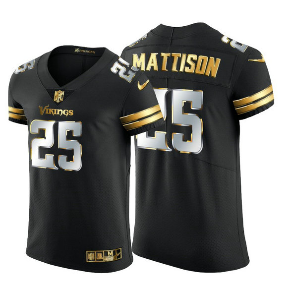 Minnesota Vikings #25 Alexander Mattison Men's Nike Black Edition Vapor Untouchable Elite NFL Jersey