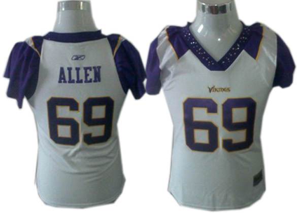 Minnesota Vikings #69 Jared Allen Women Field Flirt Fashion Jerseys white