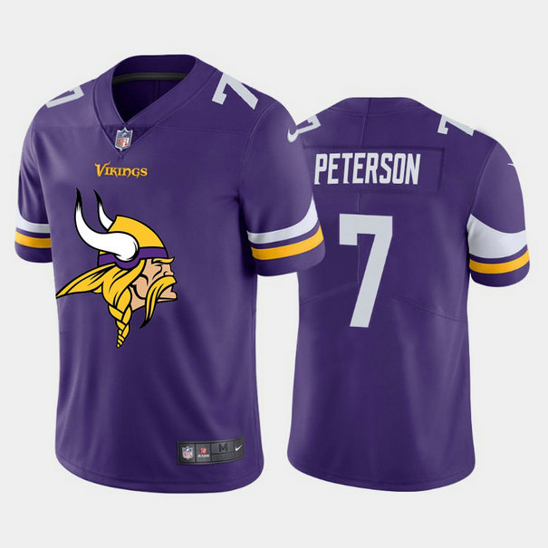 Minnesota Vikings #7 Patrick Peterson Purple Men's Nike Big Team Logo Vapor Limited NFL Jersey
