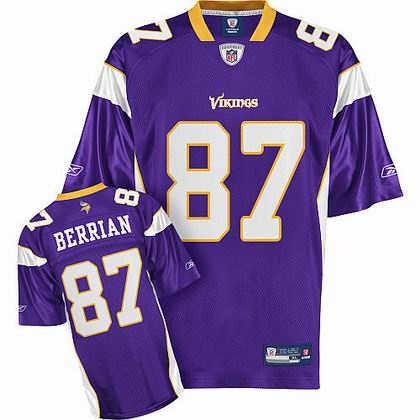 Minnesota Vikings #87 Bernard Berrian Jerseys Team Color purple 50th Anniversary Patch Jersey