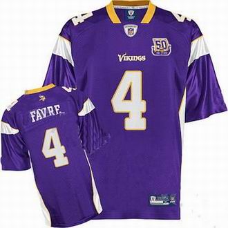 Minnesota Vikings Brett Favre #4 Purple 50th Anniversary Patch