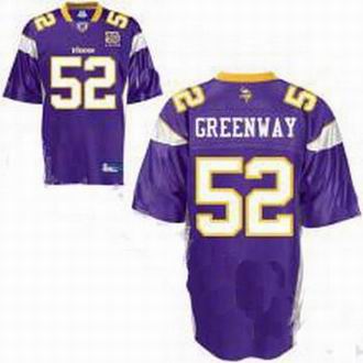 Minnesota Vikings Chad Greenway #52 Purple Jersey 50th Anniversary Patch