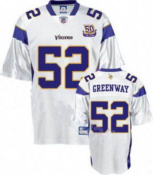 Minnesota Vikings Chad Greenway #52 White Jersey 50th Anniversary Patch