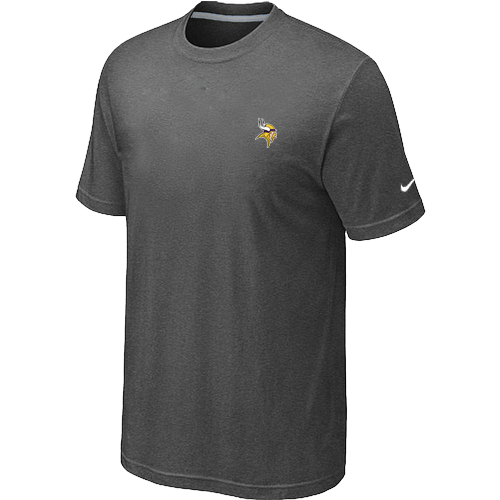 Minnesota Vikings Chest embroidered logo T-Shirt D.Grey