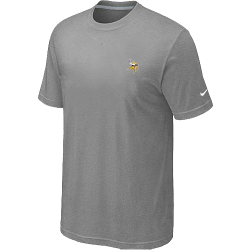 Minnesota Vikings Chest embroidered logo T-Shirt Grey