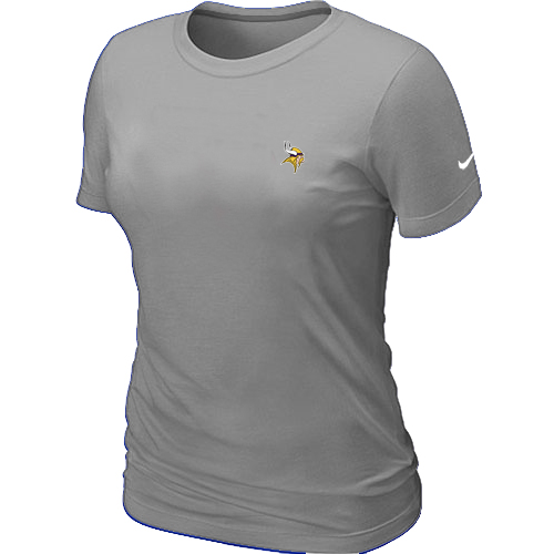 Minnesota Vikings Chest embroidered logo women's T-Shirt  Grey