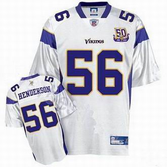 Minnesota Vikings E.J. Henderson #56 White Jersey 50th Anniversary Patch
