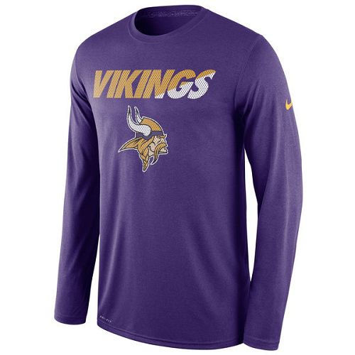 Minnesota Vikings Nike Purple Legend Staff Practice Long Sleeves Performance T-Shirt