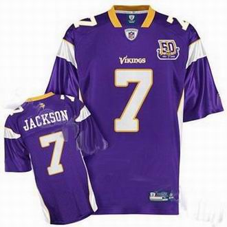 Minnesota Vikings Tarvaris Jackson #7 Purple Jersey 50th Anniversary Patch