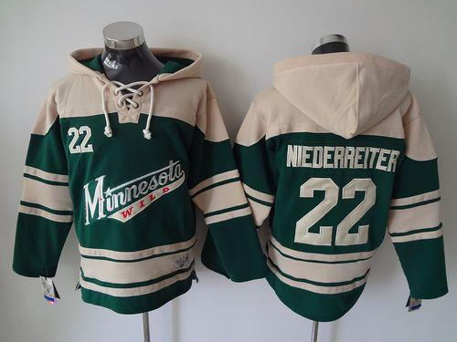 Minnesota Wild 22 Nino Niederreiter Green Sawyer Hooded Sweatshirt NHL jersey