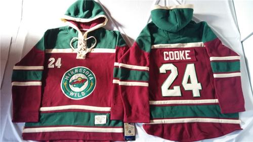Minnesota Wild 24 Matt Cooke Red Sawyer Hooded Sweatshirt Stitched NHL Jersey