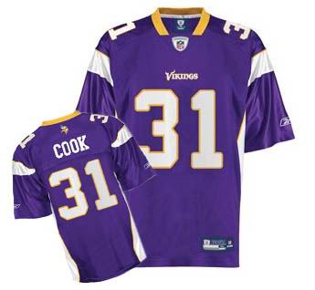Minnesota vikings #31 chris cook team color purple 50th anniversary patch jerseys