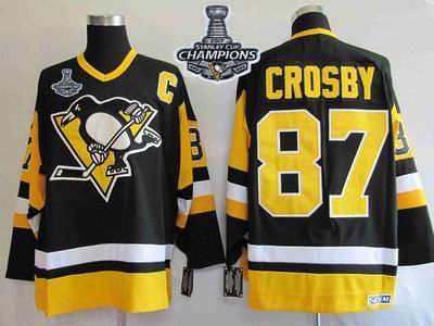 Mitchell Ness Penguins #87 Sidney Crosby Black 2017 Stanley Cup Finals Champions Stitched NHL Jersey