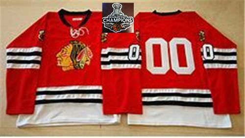 Mitchell And Ness 1960-61 Chicago Blackhawks Jerseys 00 Griswold Red No Name 2015 Stanley Cup Champions NHL Jersey