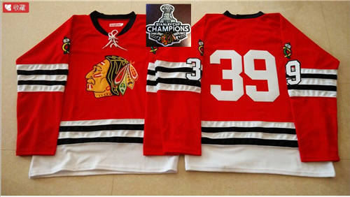 Mitchell And Ness 1960-61 Chicago Blackhawks Jerseys 39 Red No Name 2015 Stanley Cup Champions NHL Jersey