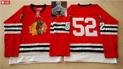 Mitchell And Ness 1960-61 Chicago Blackhawks Jerseys 52 Red No Name 2015 Stanley Cup Champions NHL Jersey