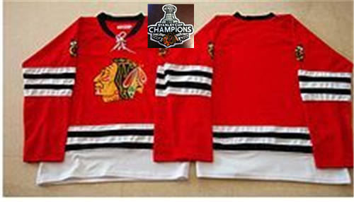 Mitchell And Ness 1960-61 Chicago Blackhawks Jerseys Blank Red No Name 2015 Stanley Cup Champions NHL Jersey