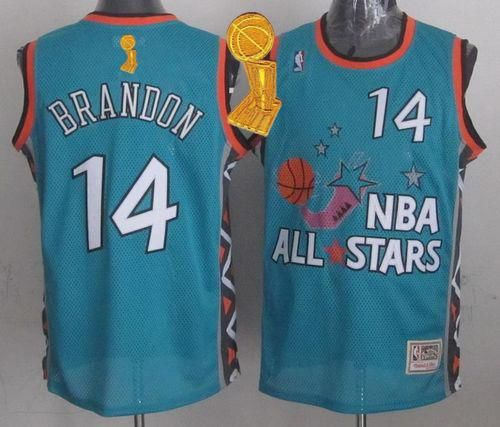 Mitchell And Ness Cleveland Cavaliers 14 Terrell Brandon Light Blue 1996 All Star The Champions Patch NBA Jersey