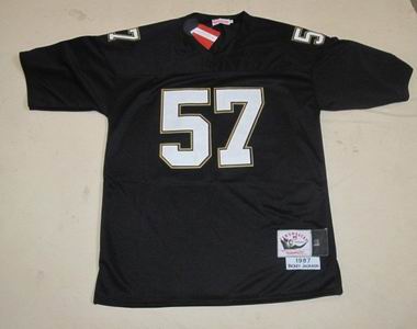 Mitchell and ness new orleans saints #57 rickey jackson black throwback jersey