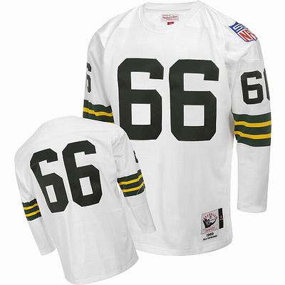 MitchellAndNess Green Bay Packers #66 Ray Nitschke Authentic Throwback Jerseys white