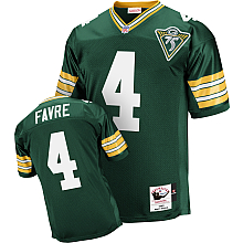 MitchellandNess Green Bay Packers 1993 #4Brett Favre Authentic Throwback Green 75th Jersey