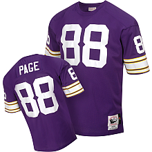 MitchellandNess Minnesota Vikings 1975 #88 Alan Page Authentic Throwback Team Color Jersey