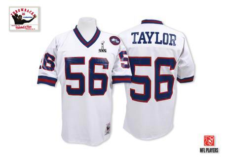 MitchellandNess New York Giants #56 Lawrence Taylor 2012 Super Bowl XLVI Jersey white