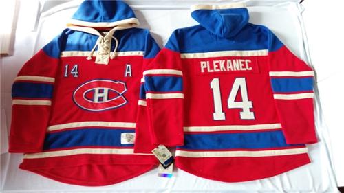 Montreal Canadiens 14 Tomas Plekanec Red Sawyer Hooded Sweatshirt Stitched NHL Jersey