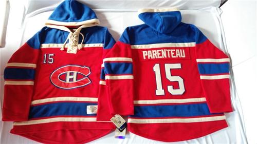 Montreal Canadiens 15 P. A. Parenteau Red Sawyer Hooded Sweatshirt Stitched NHL Jersey