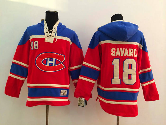 Montreal Canadiens 18 Savard Red NHL hockey hoddies