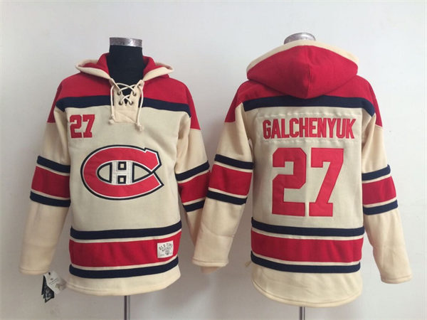Montreal Canadiens 27 Alex Galchenyuk Cream Lace-Up NHL Jersey Hoodies