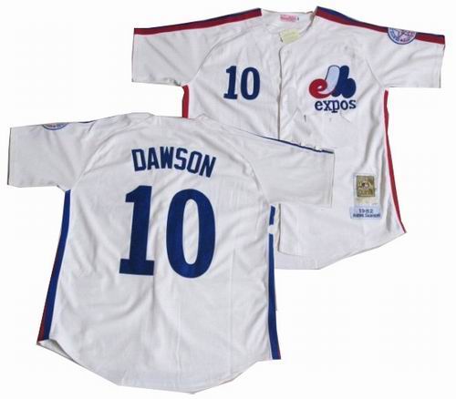 Montreal Expos #10 Andre Dawson Road Mitchell & Ness cream Jersey