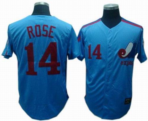 Montreal Expos #14 Pete Rose Mitchell & Ness Jerseys blue