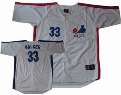 Montreal Expos #33 LARRY WALKER Throwback Jerseys cream
