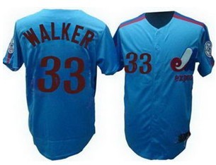 Montreal Expos #33 LARRY WALKER blue Throwback Jerseys