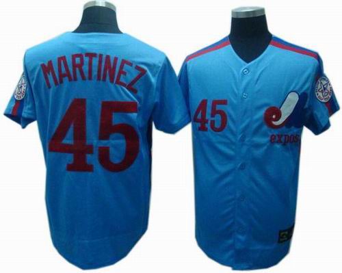 Montreal Expos #45 PEDRO MARTINEZ Mitchell & Ness Jerseys blue