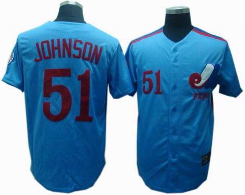 Montreal Expos #51 RANDY JOHNSON Mitchell & Ness Jerseys blue