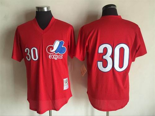 Montreal Expos Authentic #30 Tim Raines red throwback jerseys