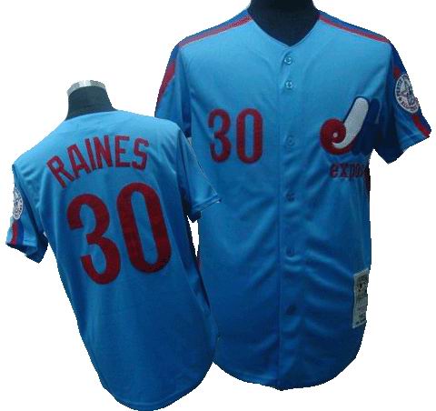 Montreal Expos Authentic 1982 #30 Tim Raines Mitchell & Ness Jerseys blue