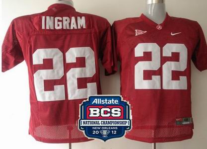 NCAA 2012 BCS National Championship PATCH Alabama Crimson TIDE #22 INGRAM red Jersey
