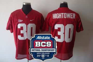 NCAA 2012 BCS National Championship PATCH Alabama Crimson Tide #30 Tim Hightower Red Jersey