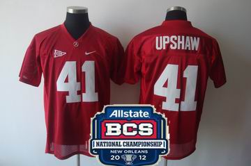 NCAA 2012 BCS National Championship PATCH Alabama Crimson Tide #41 Courtney Upshaw Red jerseys
