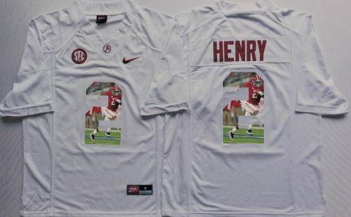 NCAA Alabama Crimson Tide #2 Derrick Henry white fashion Jersey