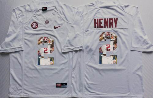 NCAA Alabama Crimson Tide #2 Derrick Henry white limited fashion Jersey