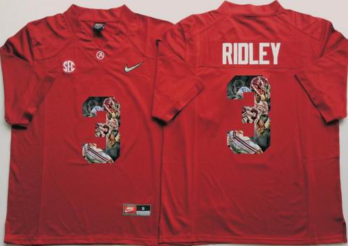 NCAA Alabama Crimson Tide #3 Calvin Ridley Red fashion Jersey