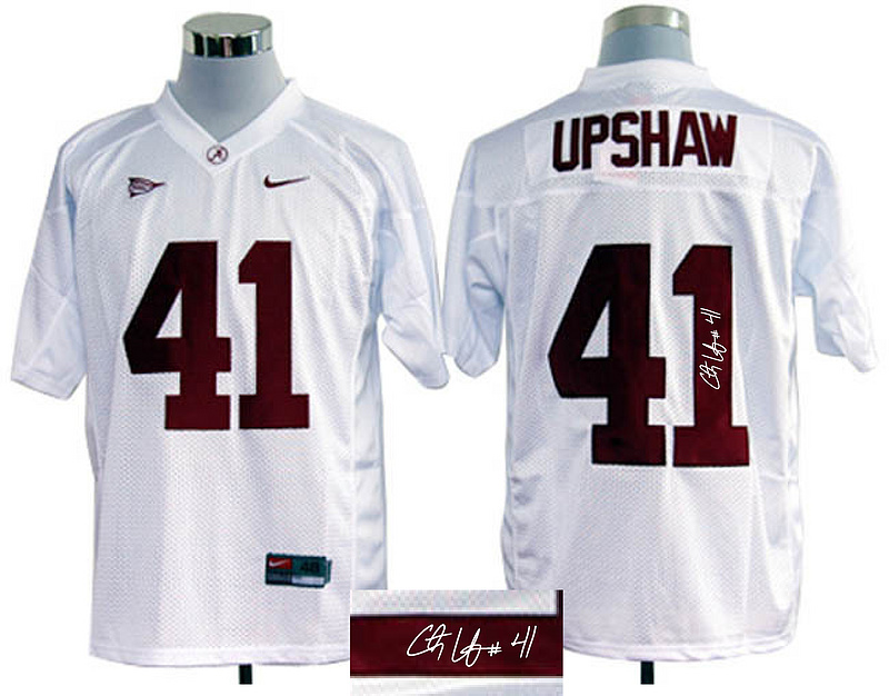 NCAA Alabama Crimson Tide #41 Courtney Upshaw white signature jerseys