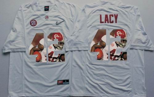 NCAA Alabama Crimson Tide #42 Eddie Lacy white Fashion jerseys