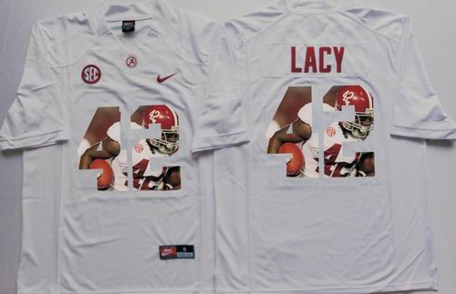 NCAA Alabama Crimson Tide #42 Eddie Lacy white Limited Fashion jerseys