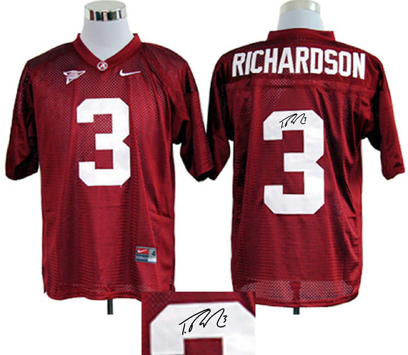 NCAA Alabama Crimson Tide 3 Trent Richardson Red Football signature jerseys